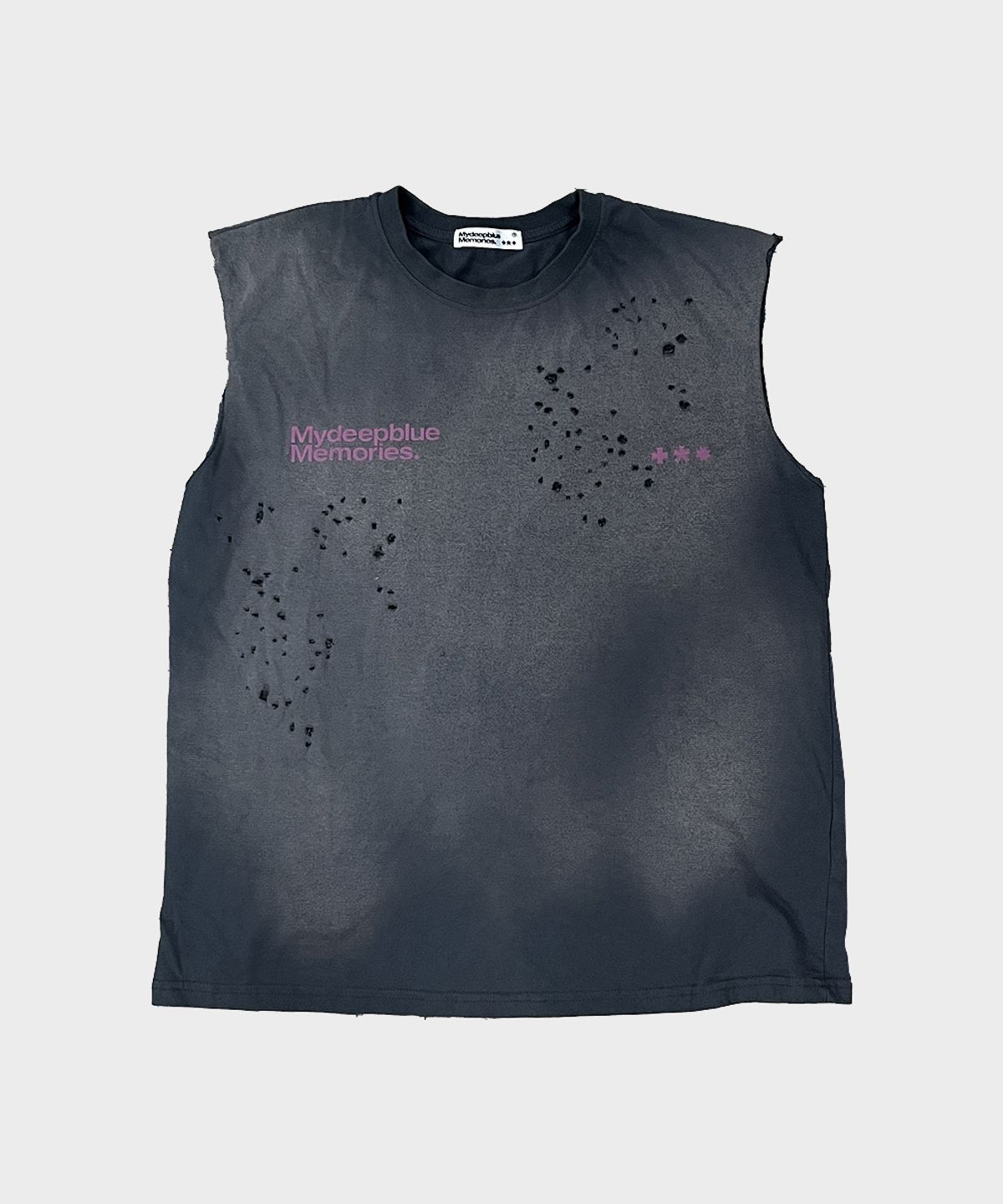 마이딥블루메모리즈(MY DEEP BLUE MEMORIES) MM GRUNGE WASHED PUNCHING SLEEVELESS