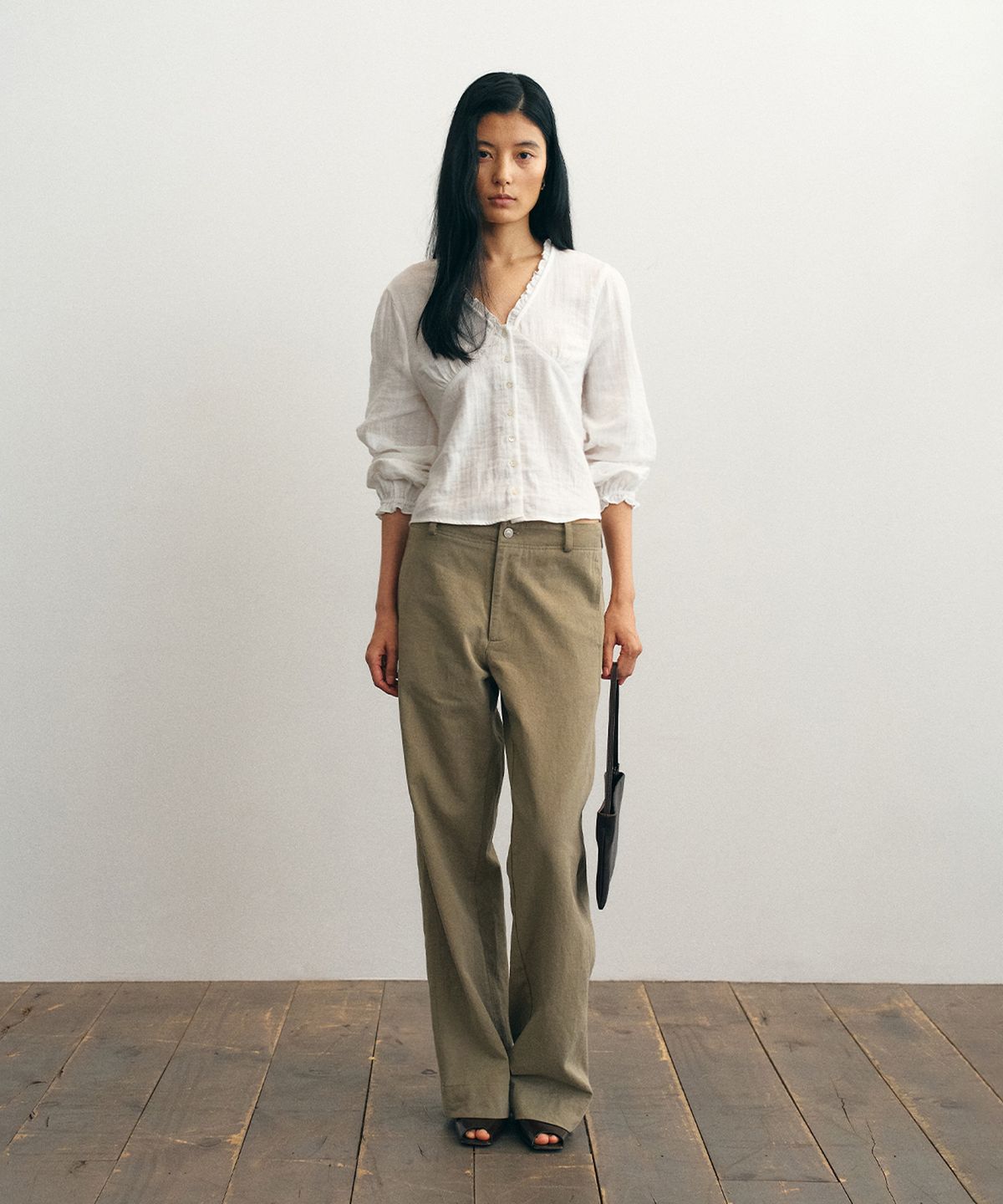 더 릴(THE LILLE) Dusk Solid Cotton Pants_Ash Beige