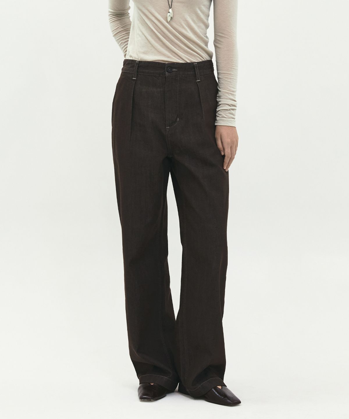러프사이드 화이트라벨(ROUGH SIDE WHITE LABEL) Tacit Pants Brown