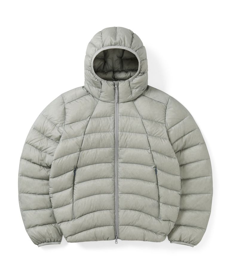 Hooded Fly Light Down Jacket Silver