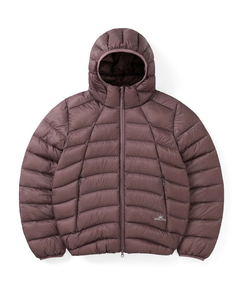 Hooded Fly Light Down Jacket Rose