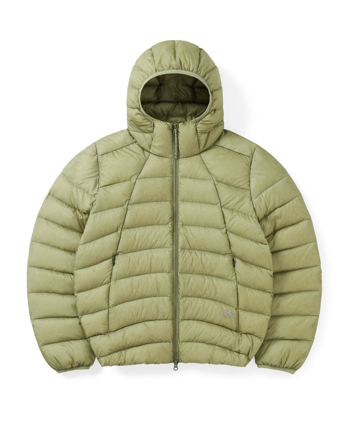 썬러브투어(SUNLOVETOUR) Hooded Fly Light Down Jacket Khaki