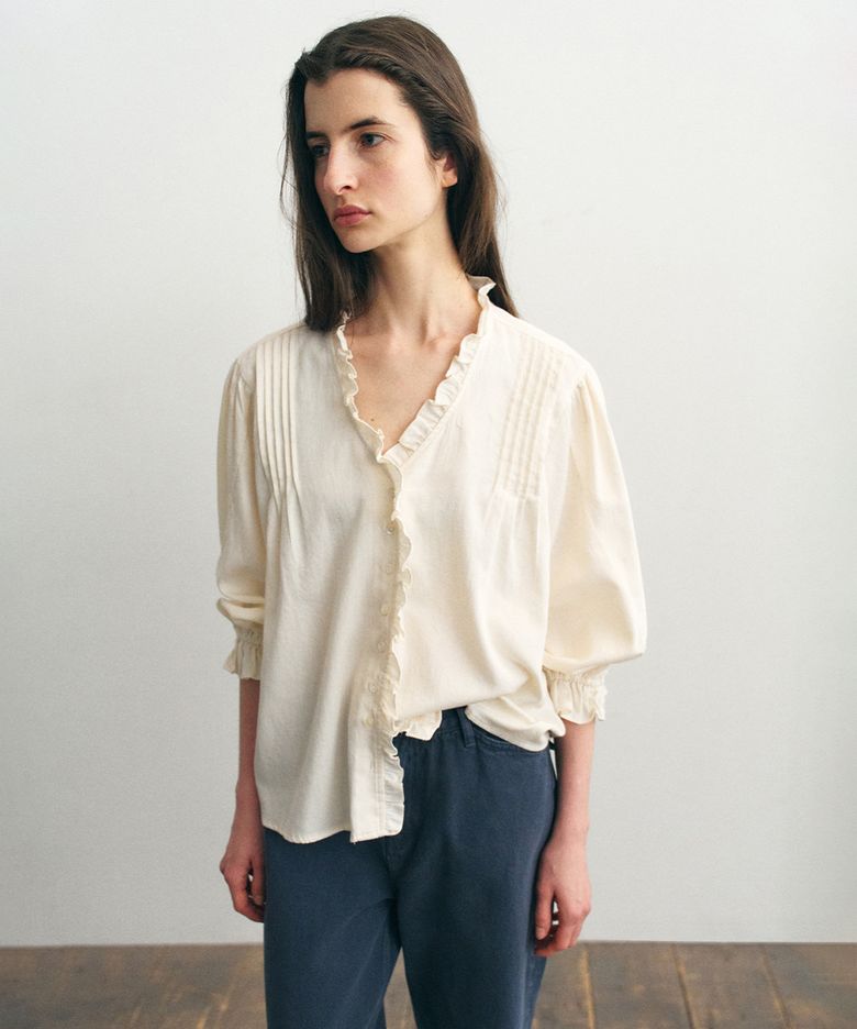 Autumn Mare Frill Blouse_Cream