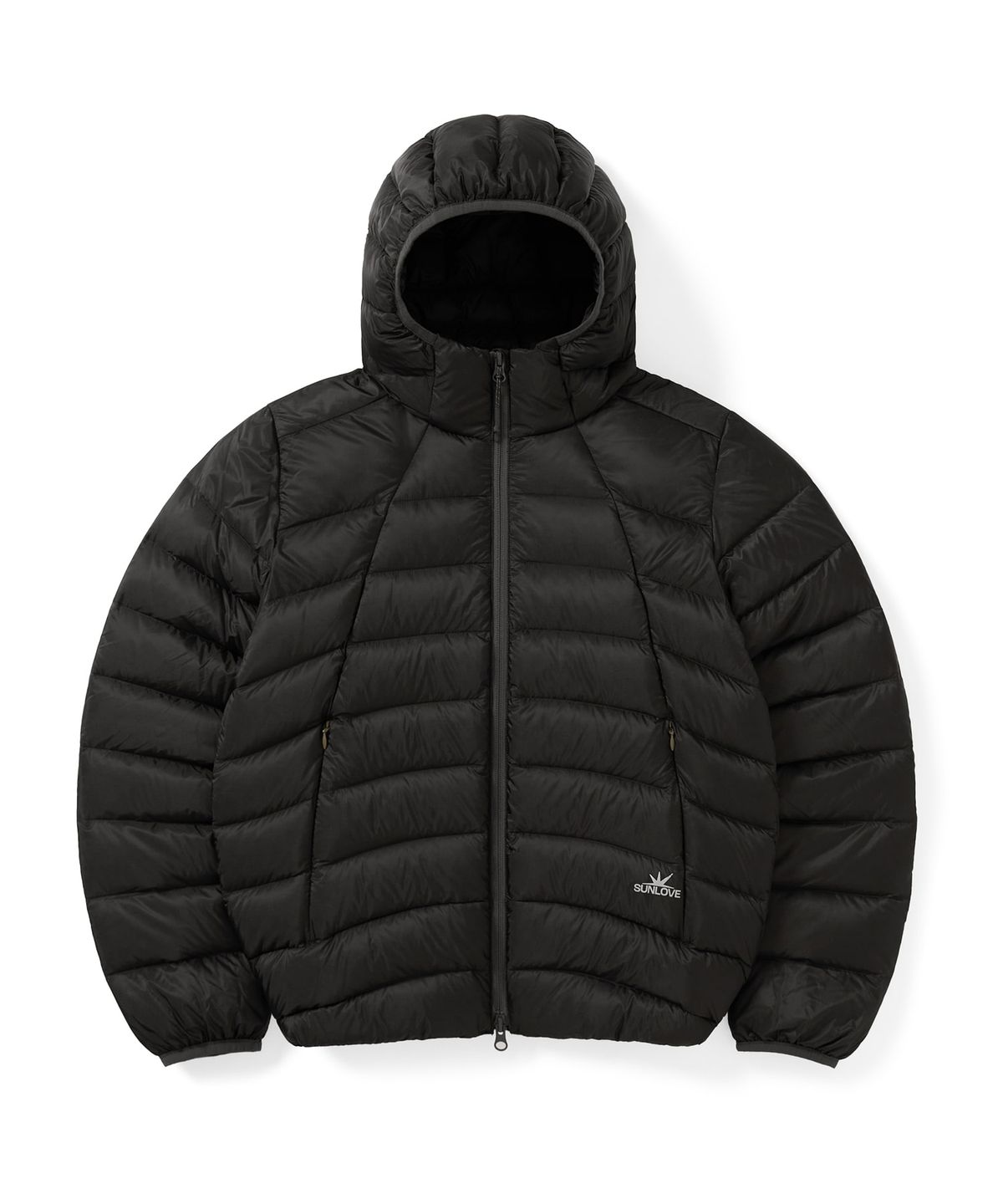 썬러브투어(SUNLOVETOUR) Hooded Fly Light Down Jacket Charcoal