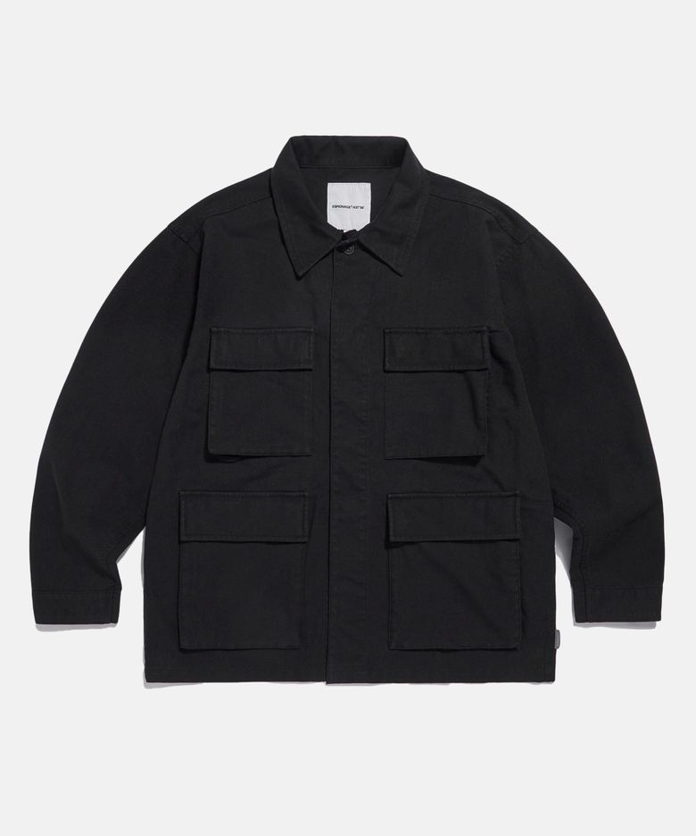 Draped Nep BDU Army Jacket Black