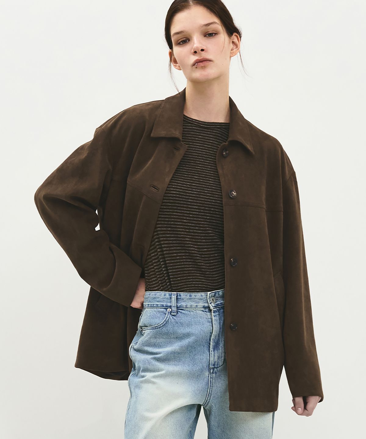 러프사이드 화이트라벨(ROUGH SIDE WHITE LABEL) Sandy Suede Jacket Camel