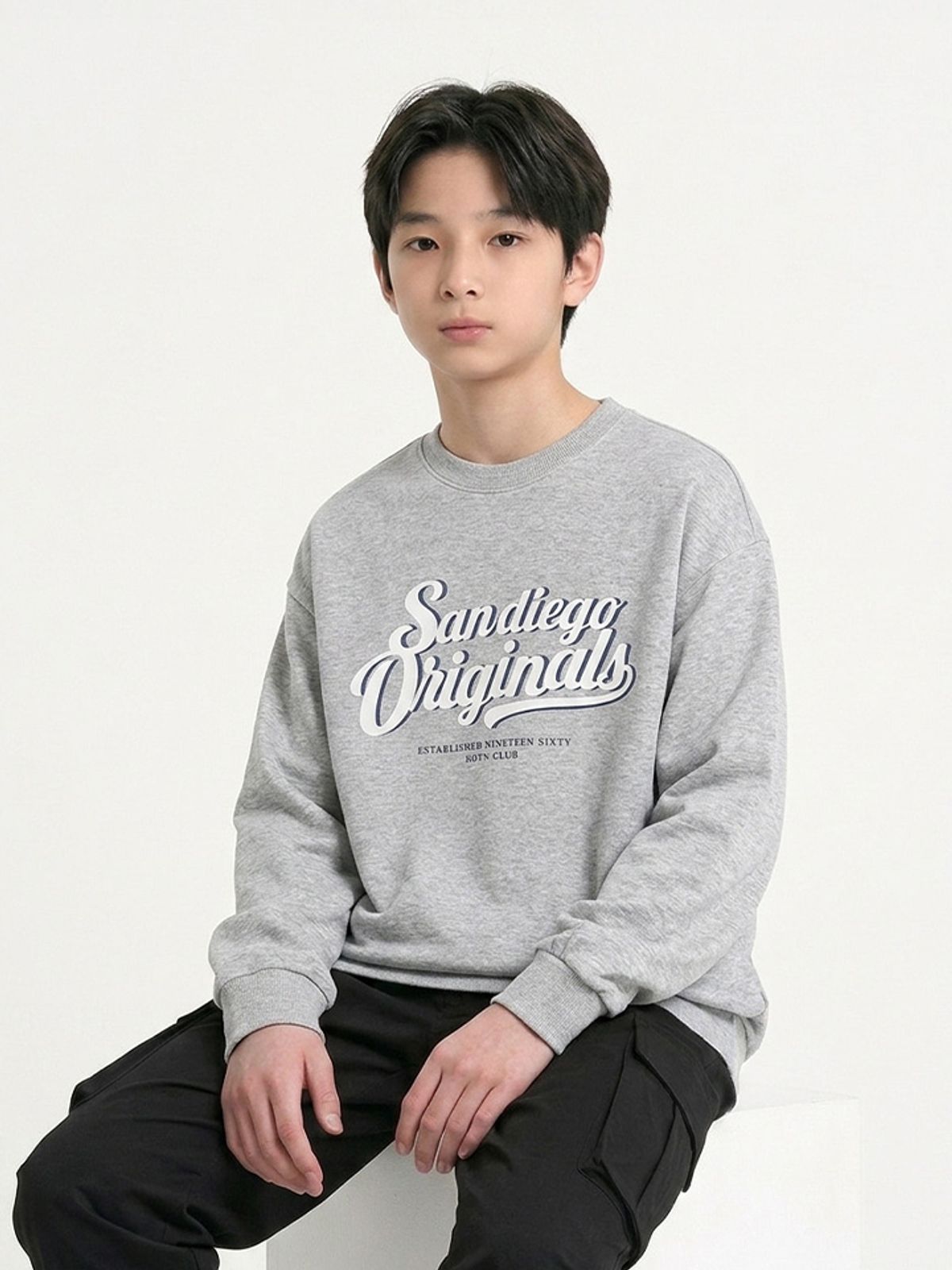 행텐 틴즈(HANGTEN TEENS) 틴즈 더블페이스 헤리티지 맨투맨_055(14580-031-609-09)