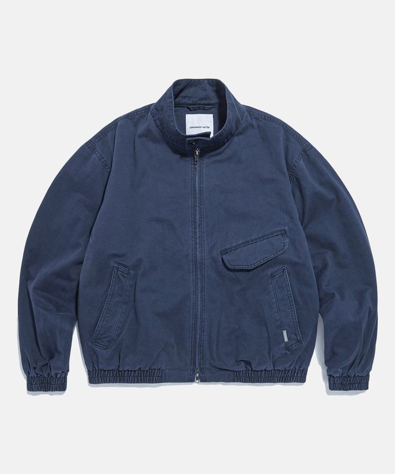 Washed Cotton Harrington Jacket Dark Blue