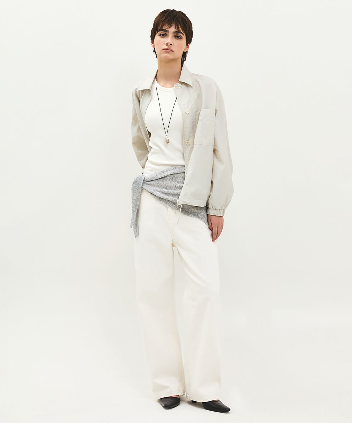 러프사이드 화이트라벨(ROUGH SIDE WHITE LABEL) Hairy Shawl Scarf M.Grey