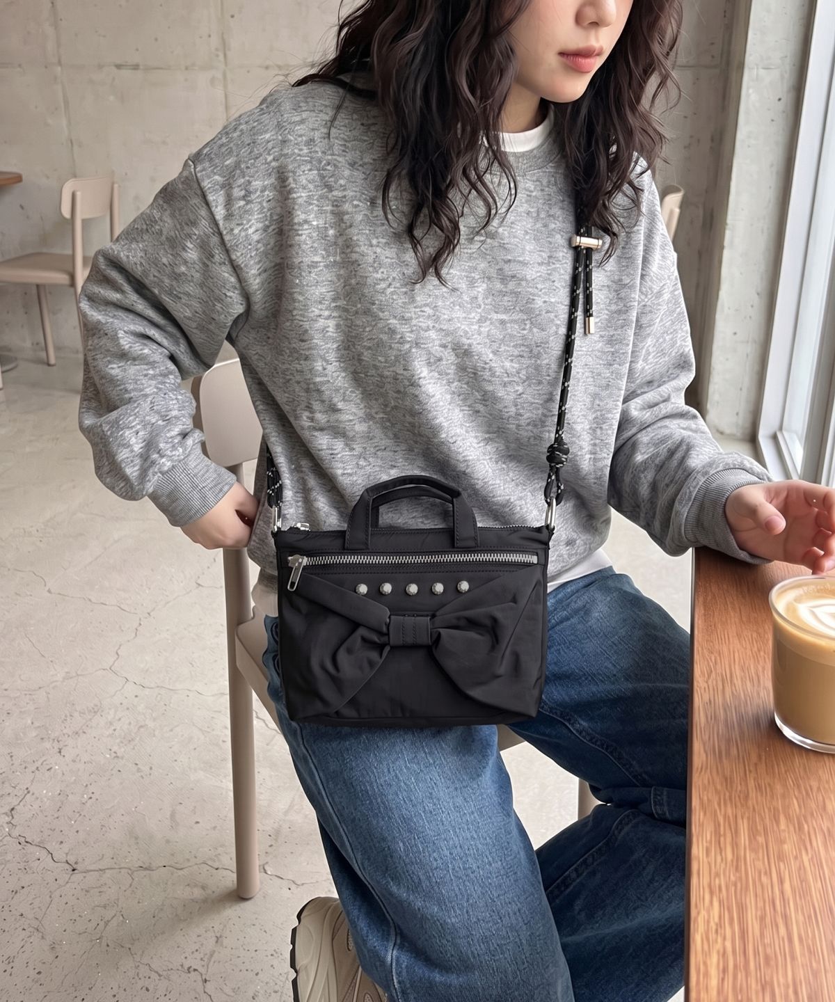 슈퍼드라이(SUPERDRY) 우먼스 보우 미니백 블랙 SDFGXDQ08BLK