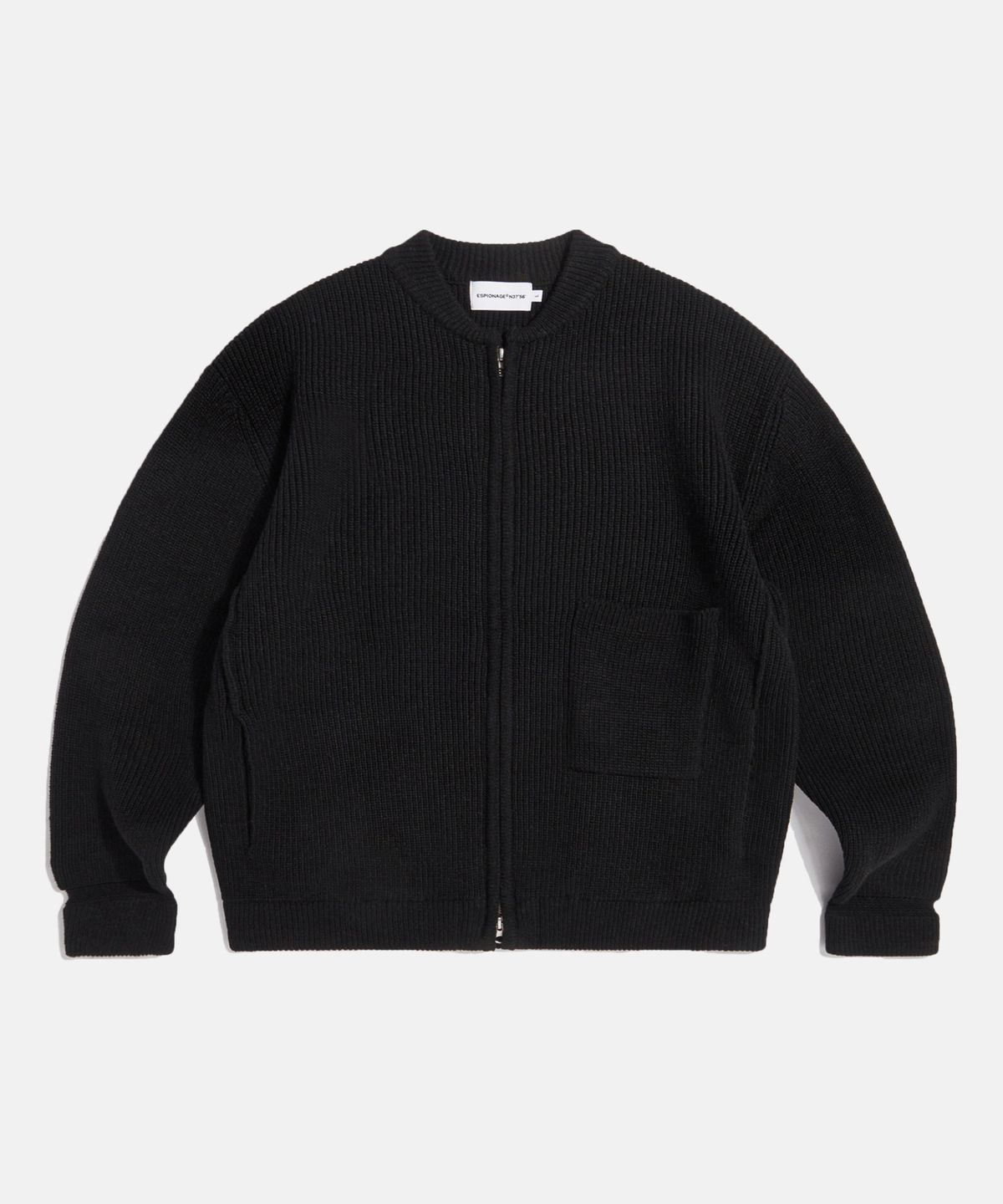 에스피오나지(ESPIONAGE) Miller Heavyweight Zip Knit Jacket Black