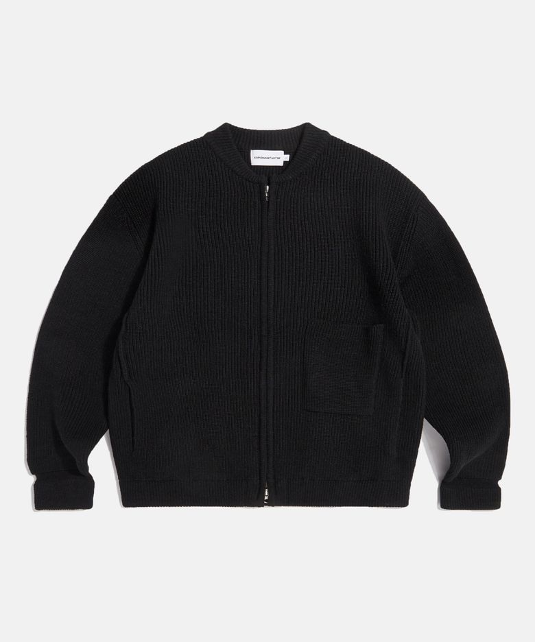 Miller Heavyweight Zip Knit Jacket Black