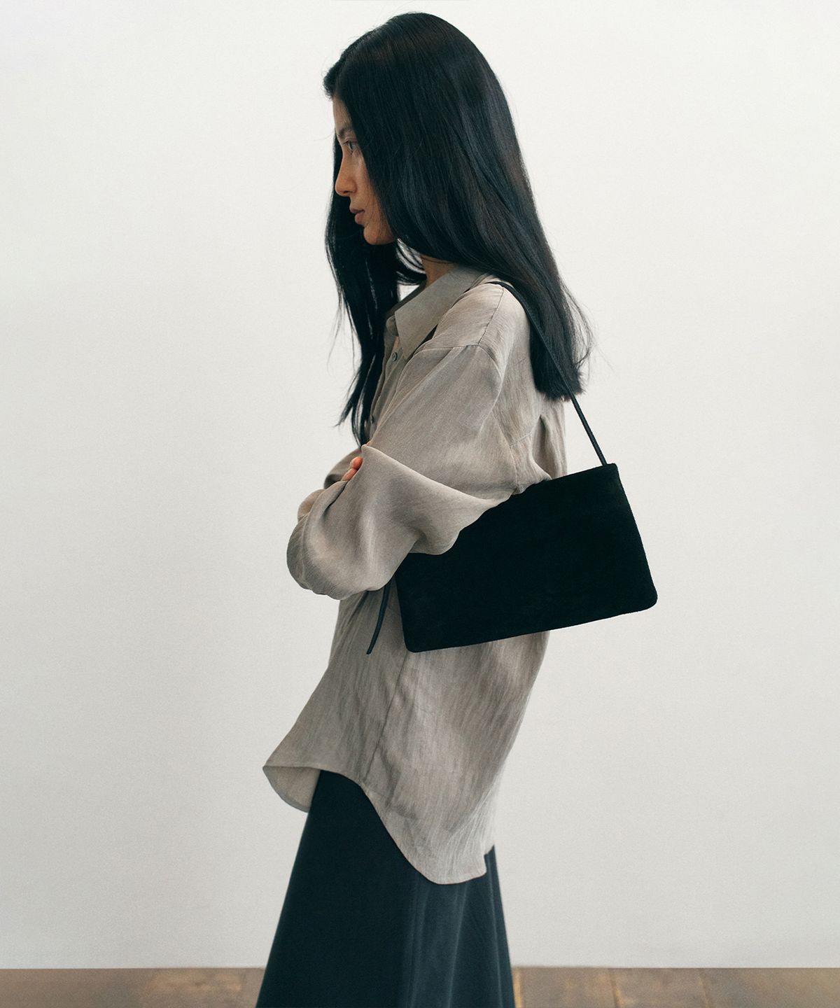 더 릴(THE LILLE) Minimal Square Shoulder Bag_Black