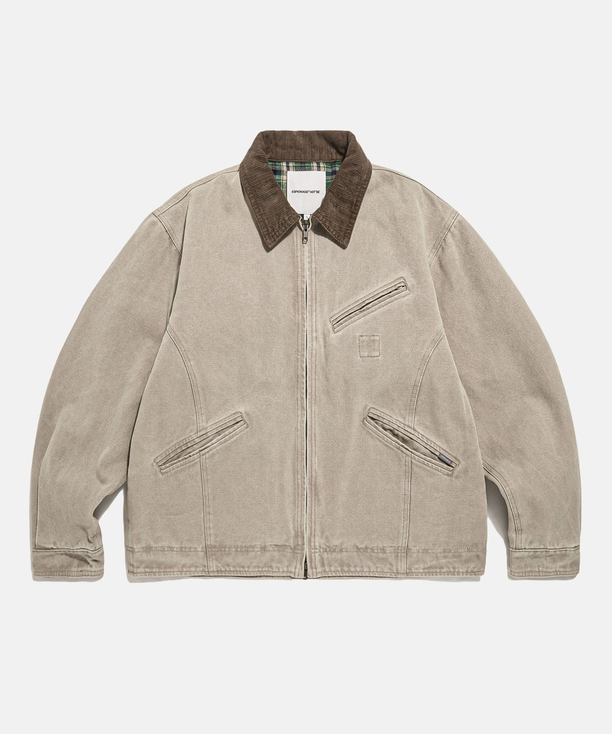 에스피오나지(ESPIONAGE) Washed Canvas Blouson Jacket Stone Beige