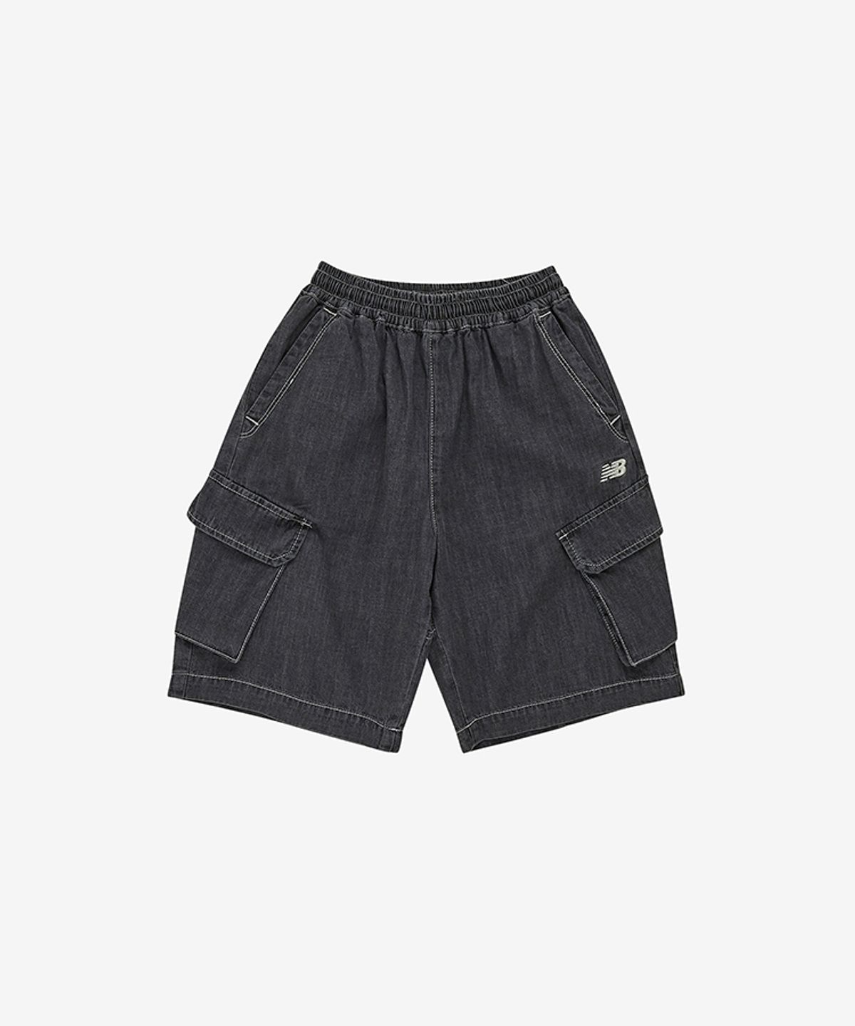 뉴발란스 키즈(NEWBALANCEKIDS) Ready Set Rugby_카고 포켓 버뮤다 데님 팬츠 NK9VG3711U17
