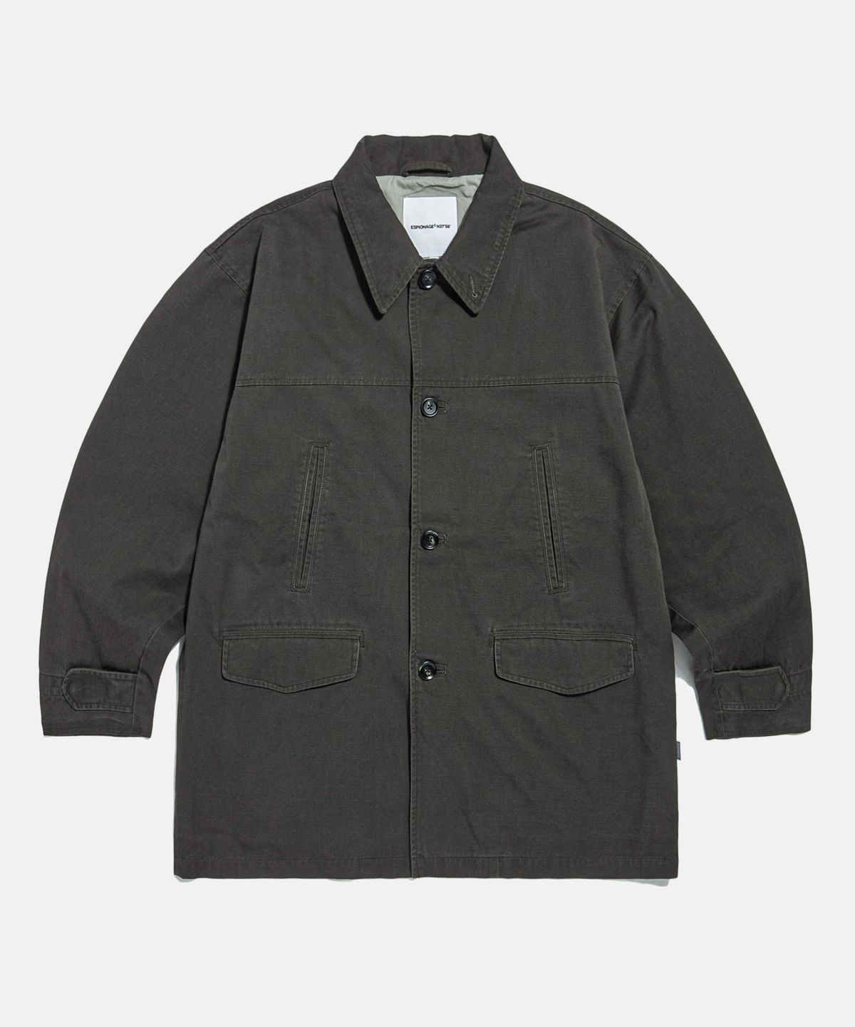 에스피오나지(ESPIONAGE) Washed Cotton Car Coat Dark Grey