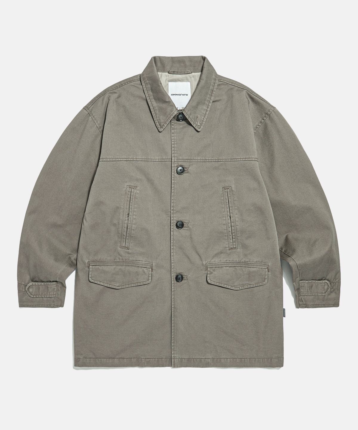에스피오나지(ESPIONAGE) Washed Cotton Car Coat Dark Beige