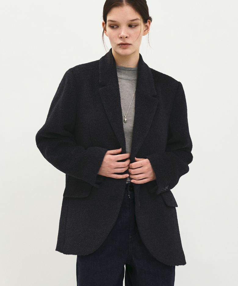 Hairy Wool Jacket Charcoal