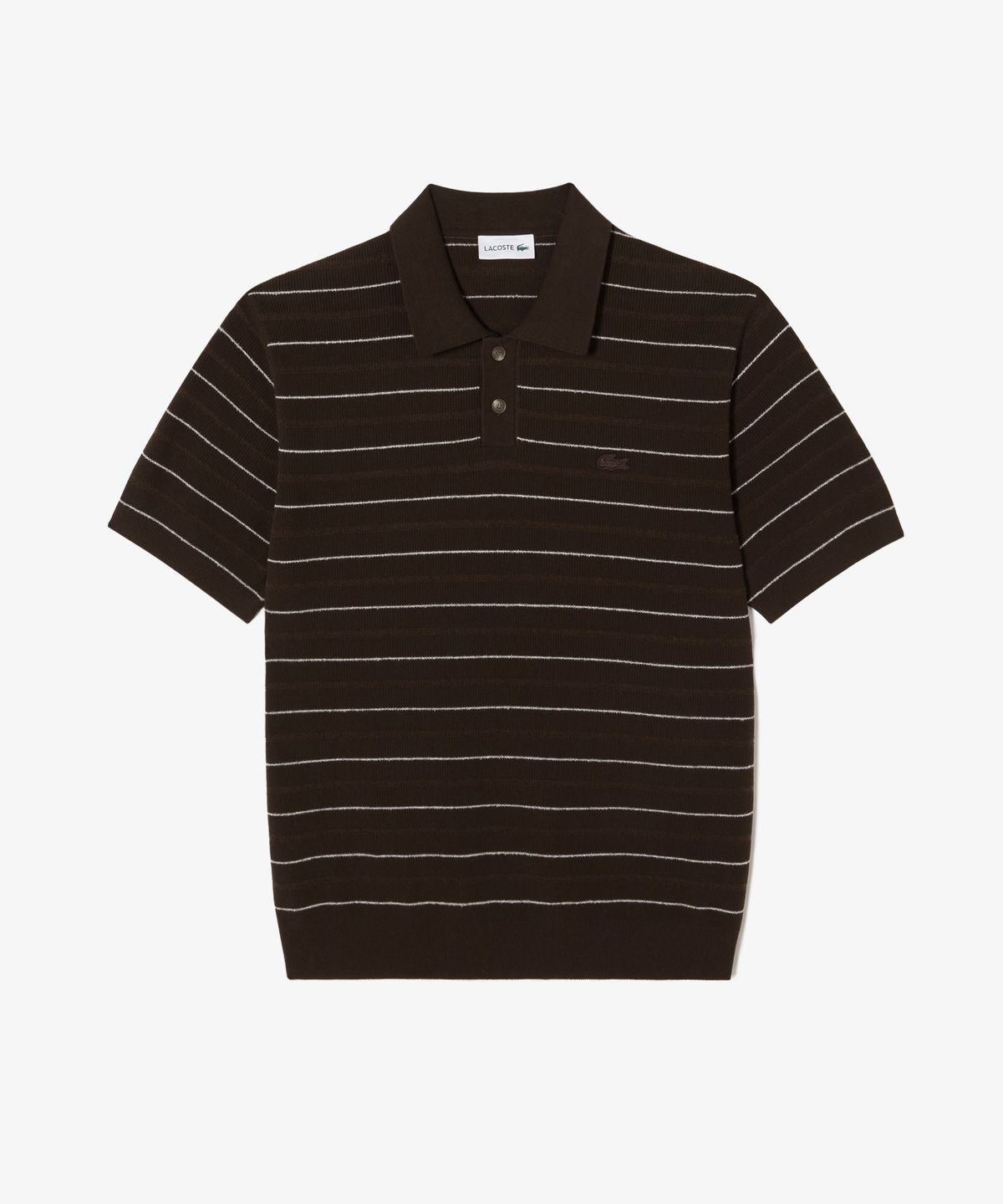 라코스테(LACOSTE) 남성 핀 스트라이프 부클 믹스 반팔 스웨터 폴로 셔츠 PH289E-56N DPD