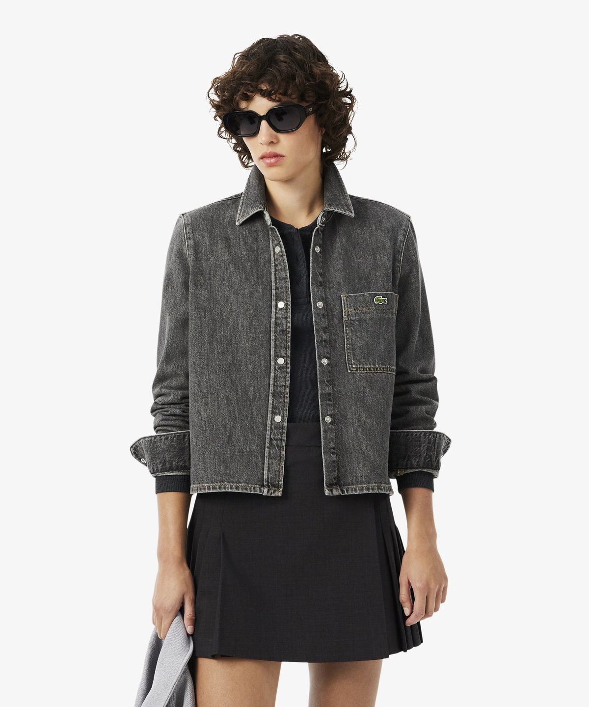 라코스테(LACOSTE) 여성 데님 크롭 셔츠 CF8406-56N 0L5