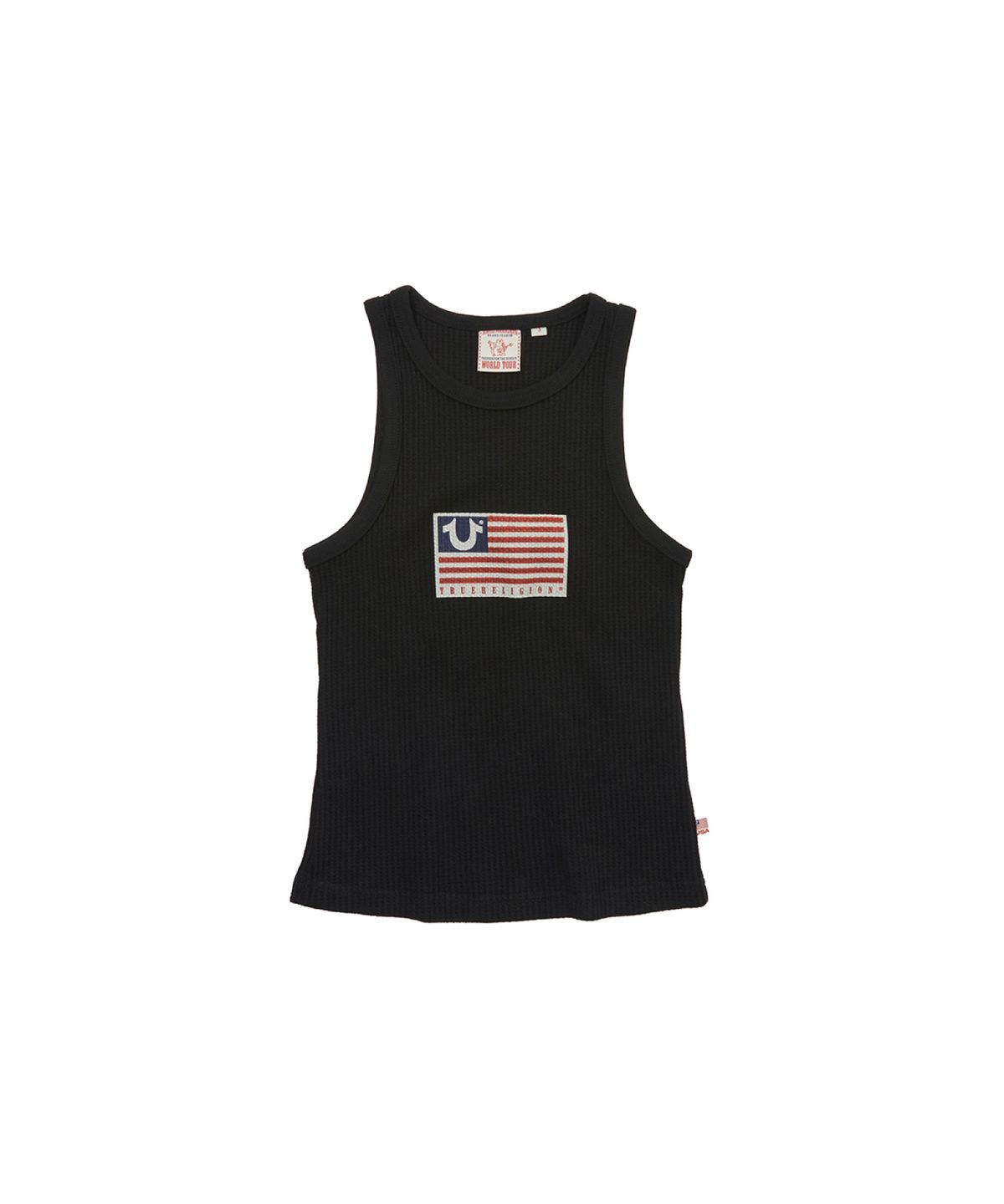 트루릴리젼(TRUERELIGION) OLD GLORY WAFFLE WOMEN SLEEVELESS - BLACK