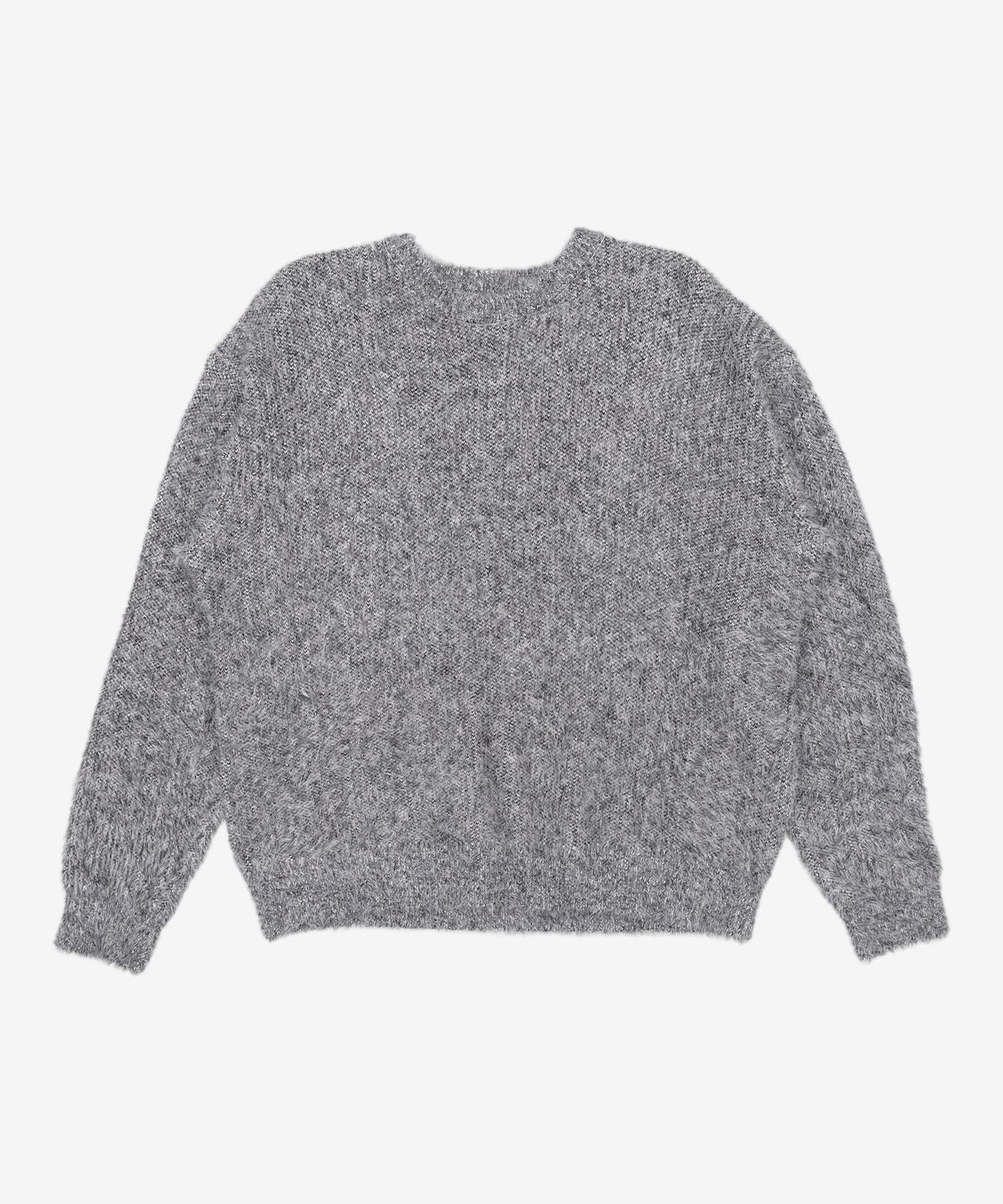 노매뉴얼(NOMANUAL) CROPPED HAIRY KNIT - MELANGE M