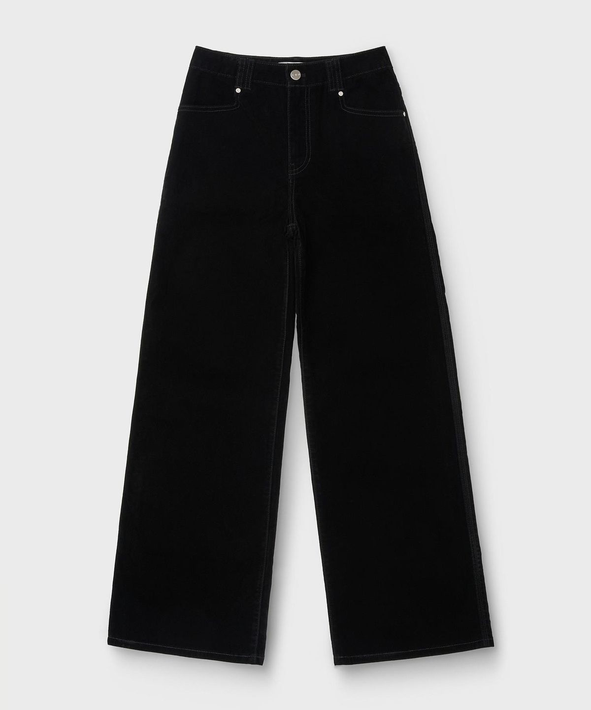 이로 우먼(IROWOMEN) Fran 벨벳 와이드 데님 팬츠 ILPDA26703BKX