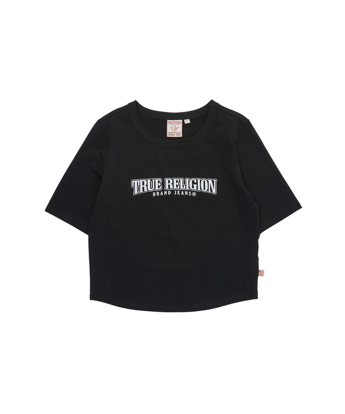 트루릴리젼(TRUERELIGION) TR LOGO CROP T-SHIRT - BLACK