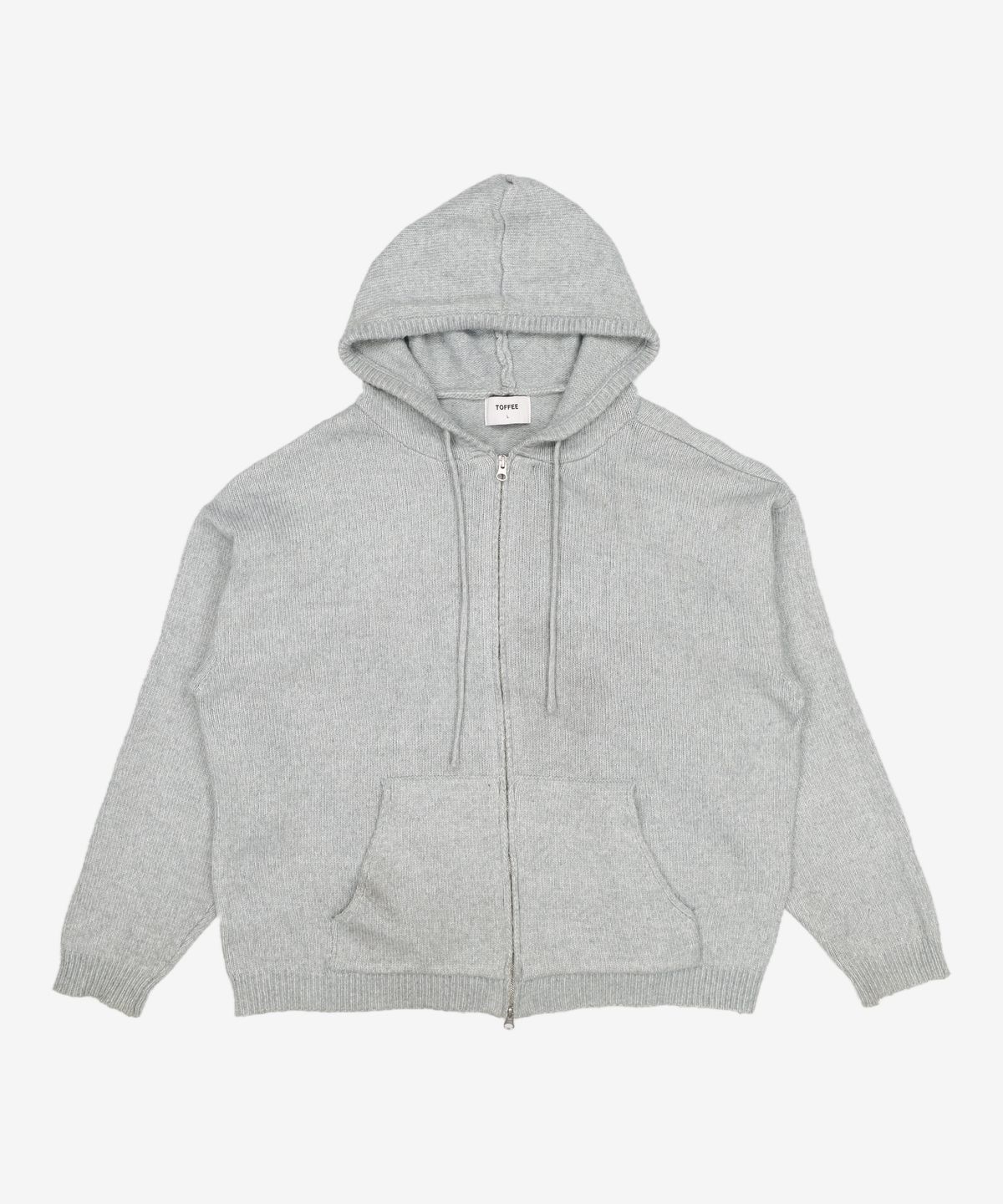 토피(TOFFEE) 마일드 니트 후드 집업 (GREY) L
