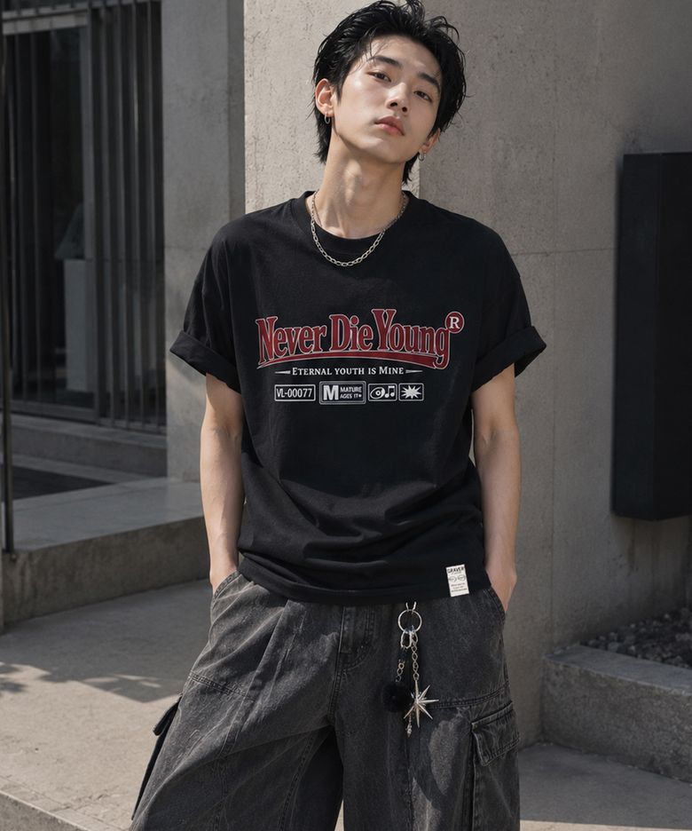 [ODNR UNISEX]Naver Die Young 반팔 티셔츠_BLACK