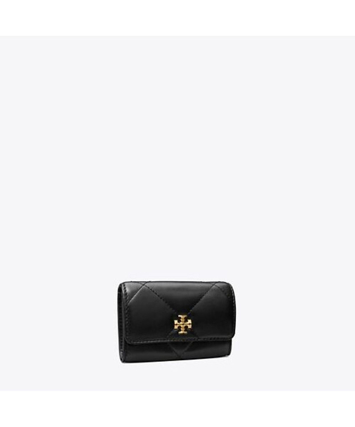 토리버치(TORYBURCH) 키라 다이아몬드 퀼트 플랩 카드 케이스 - 블랙