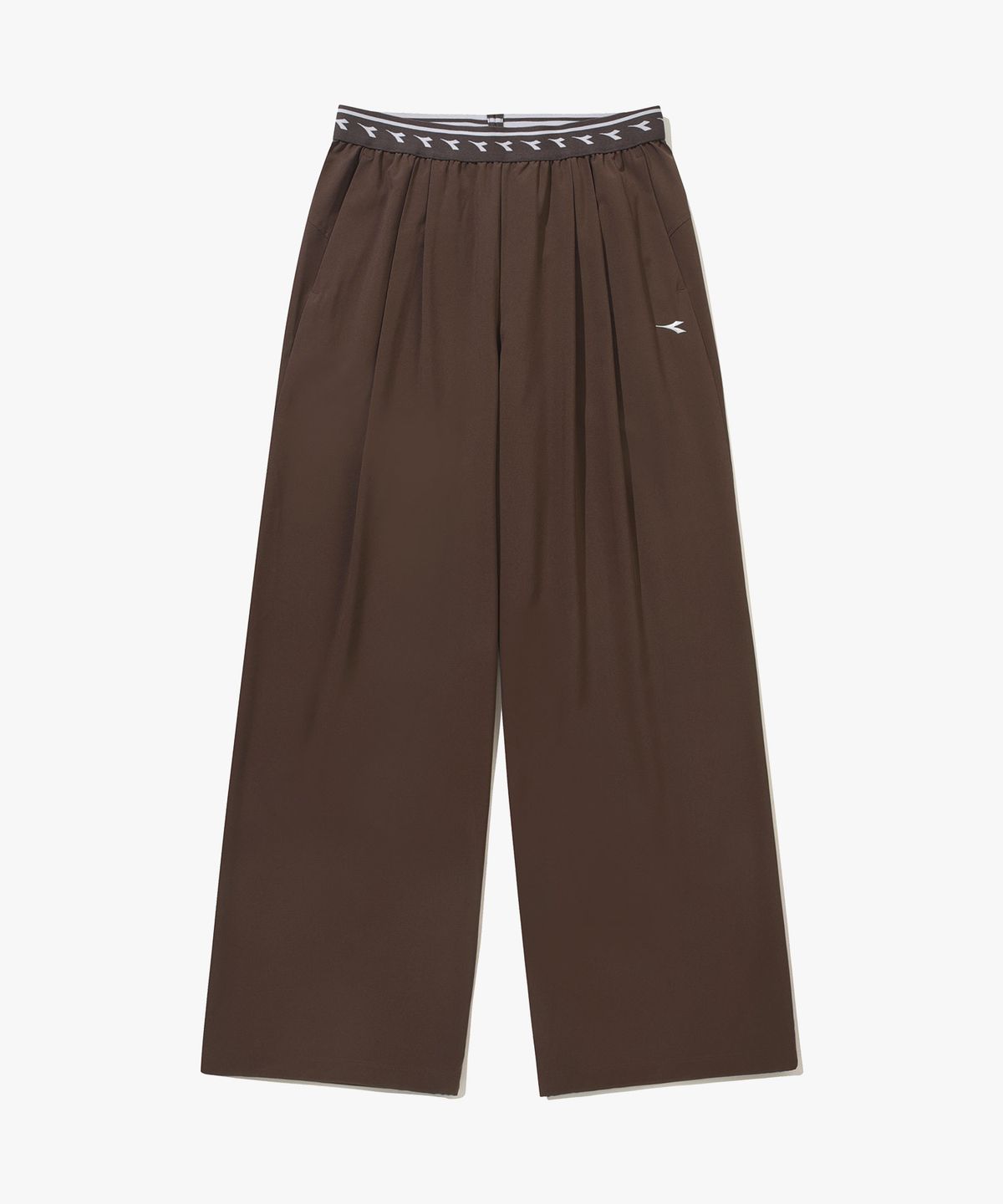 디아도라(diadora) 에르미나 투 턱 와이드 팬츠 우먼 BROWN
