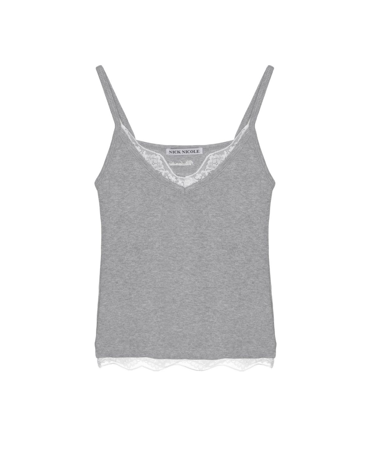 닉앤니콜(NICK&NICOLE) LACE RIBBED SLEEVELESS TOP_GRAY