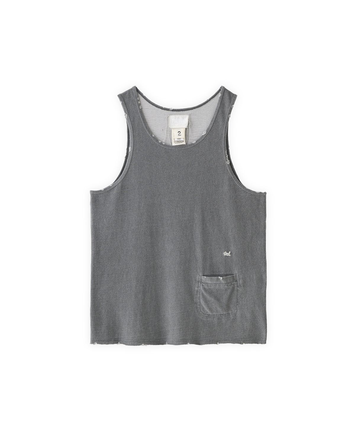 투위드(TUEWID) Mini cigarette pocket sleeveless top in washed gray