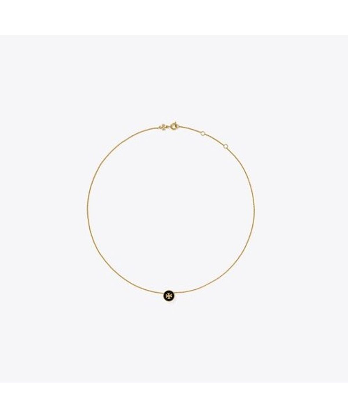 토리버치(TORYBURCH) 아이콘 에나멜 펜던트 네크리스 - 토리 골드 / 블랙