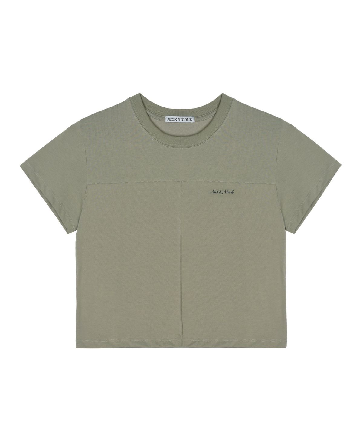 닉앤니콜(NICK&NICOLE) SEAM HALF TOP_KHAKI