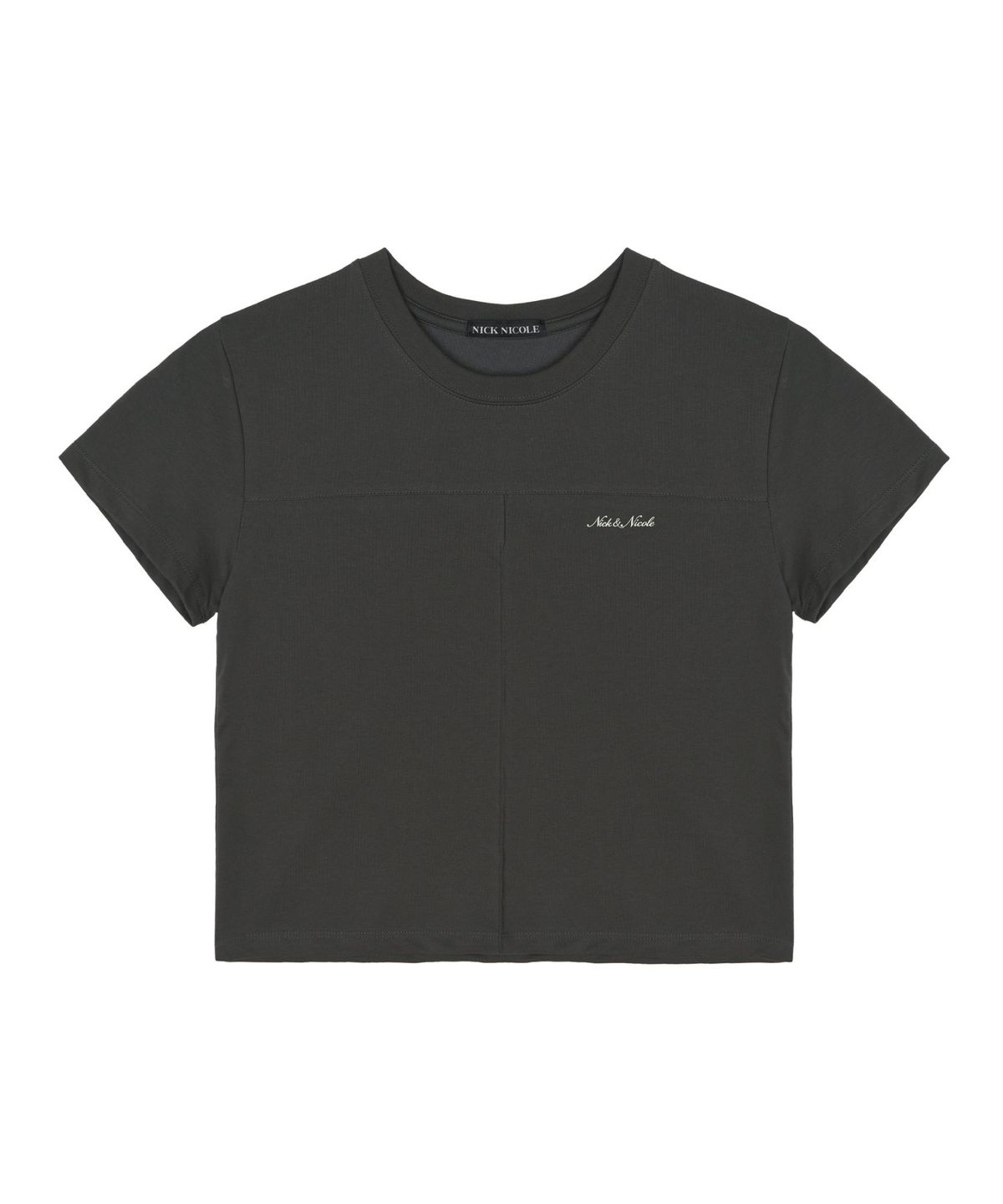 닉앤니콜(NICK&NICOLE) SEAM HALF TOP_CHARCOAL