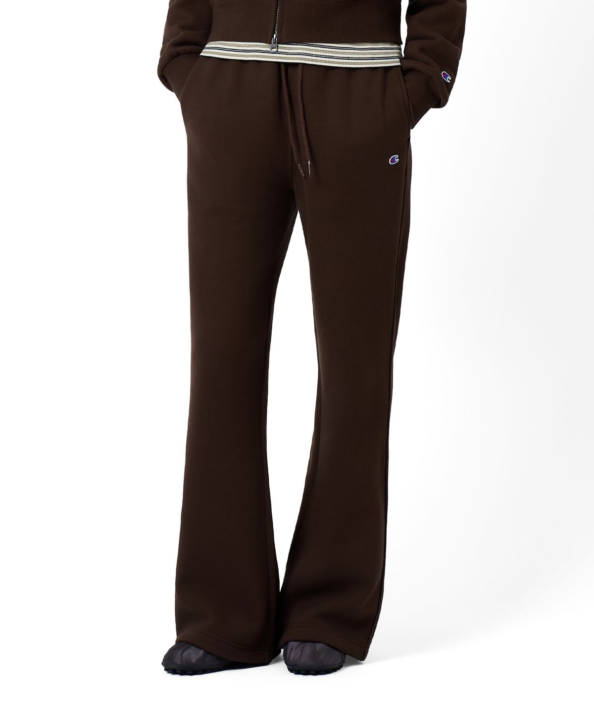 챔피온(CHAMPION) 여성 기모 부츠컷 스웨트 팬츠 Brown