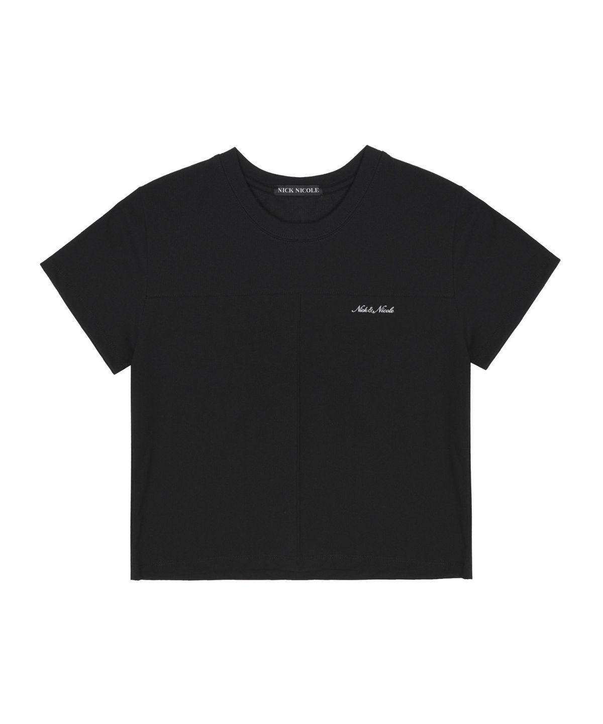 닉앤니콜(NICK&NICOLE) SEAM HALF TOP_BLACK