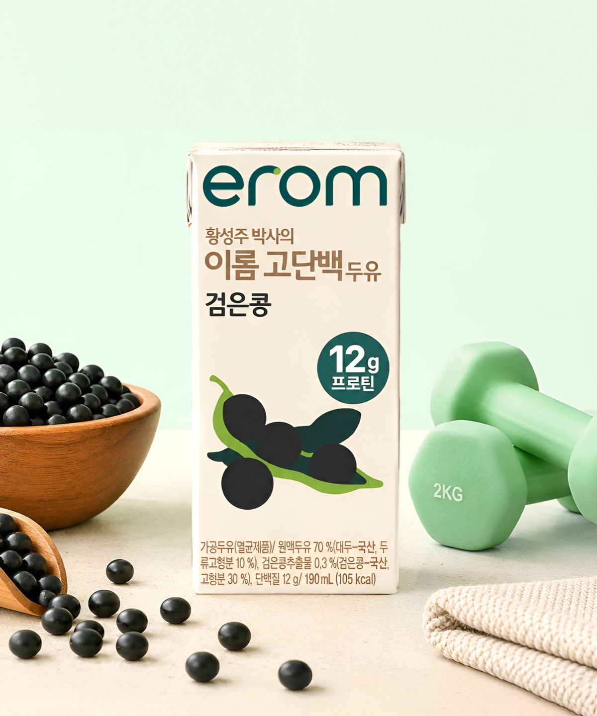 이롬(EROM) 이롬 황성주 박사의 고단백두유(12g) 검은콩 190ml 16팩