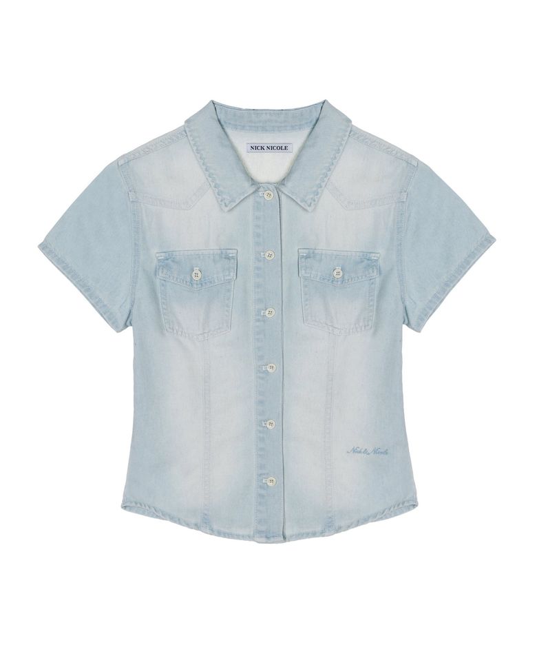 DENIM SHORT POCKET SHIRT_LIGHT BLUE