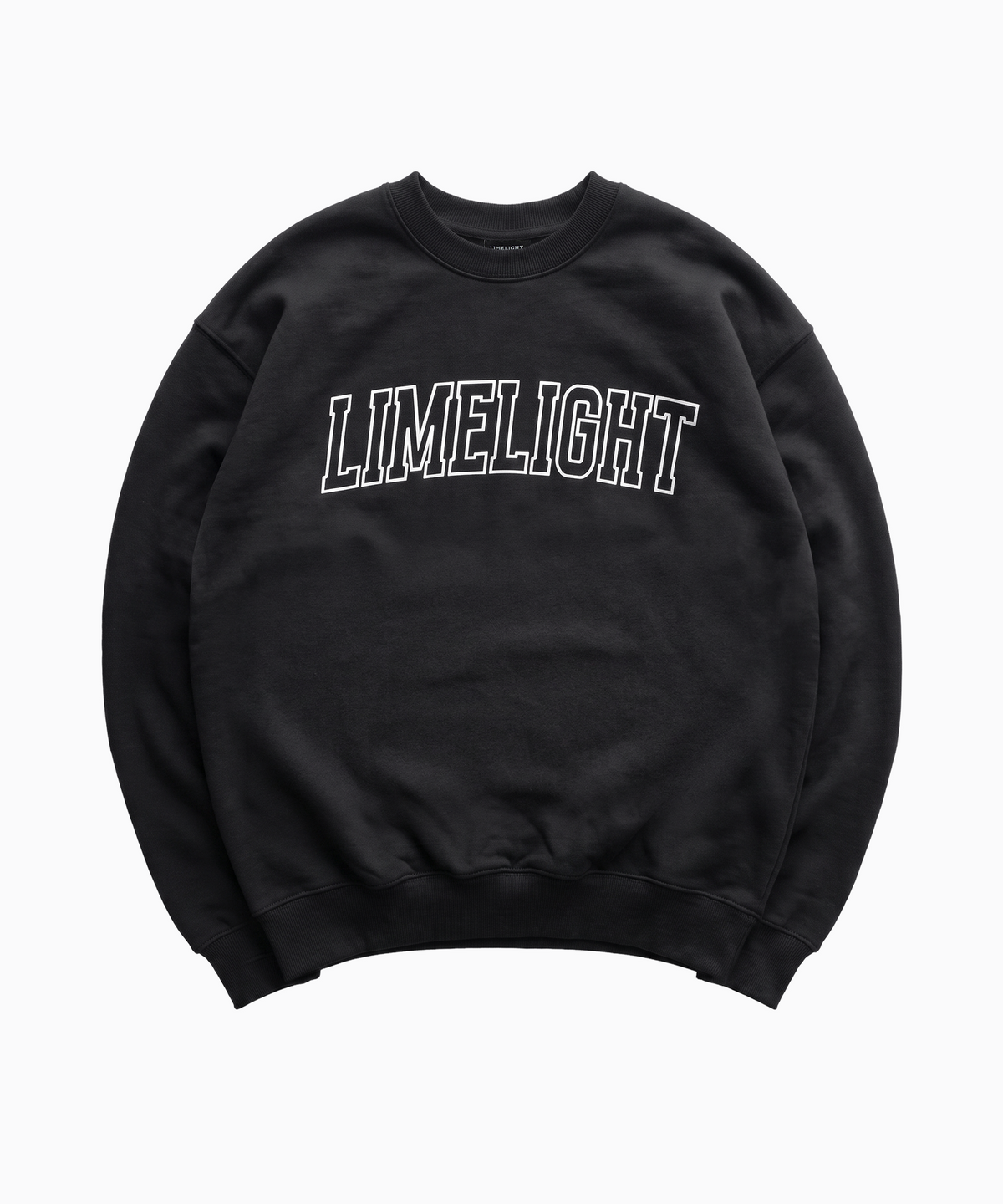 라임라잇 어패럴(LIMELIGHT APPAREL) 라임라잇 스탠다드 빅 로고 스웨트셔츠 (블랙/화이트)