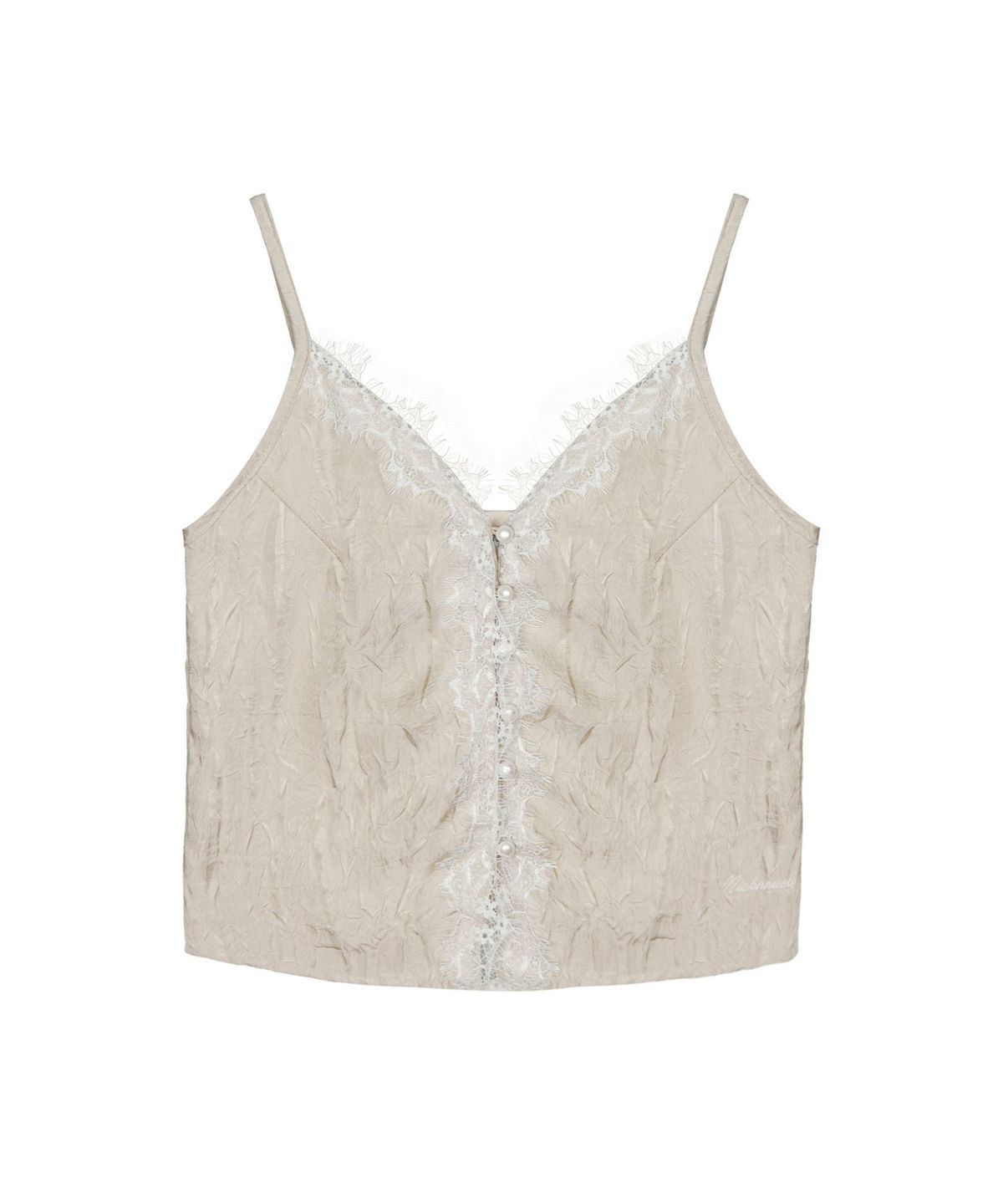 닉앤니콜(NICK&NICOLE) SATIN LACE CAMI TOP_BEIGE