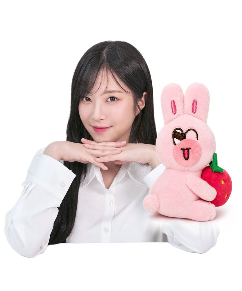 쯔양 공식 캐릭터 쯔토리 봉제인형 키링 11cm_딸기 싯팅