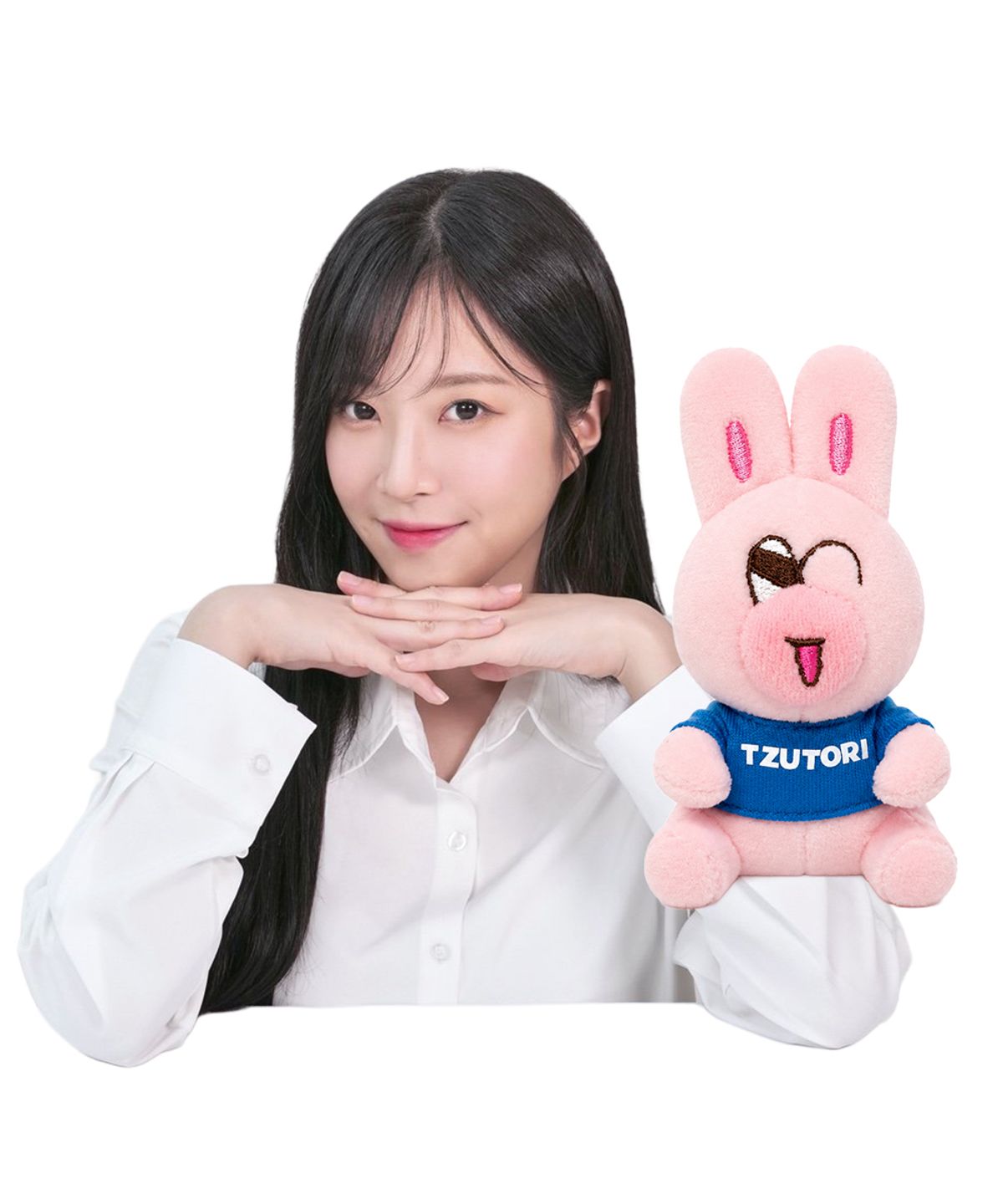 웰씨존(WEALTHYZONE) 쯔양 공식 캐릭터 쯔토리 봉제인형 키링 10cm_블루 티셔츠