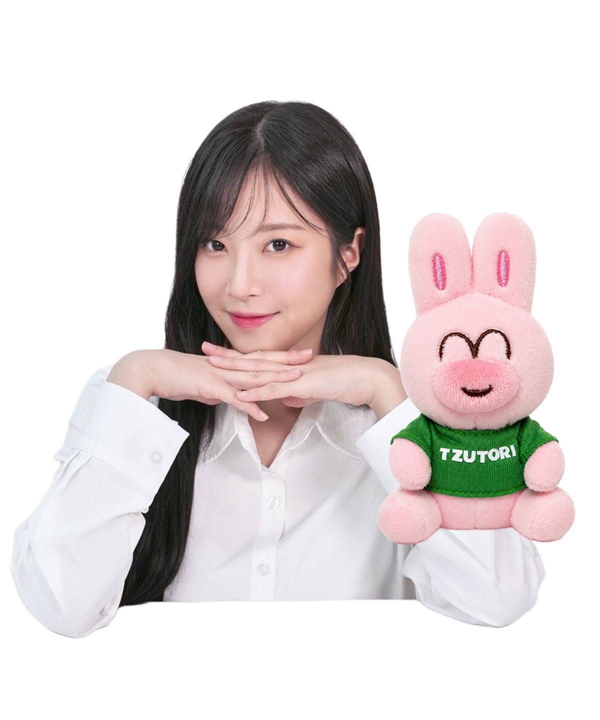 웰씨존(WEALTHYZONE) 쯔양 공식 캐릭터 쯔토리 봉제인형 키링 10cm_그린 티셔츠