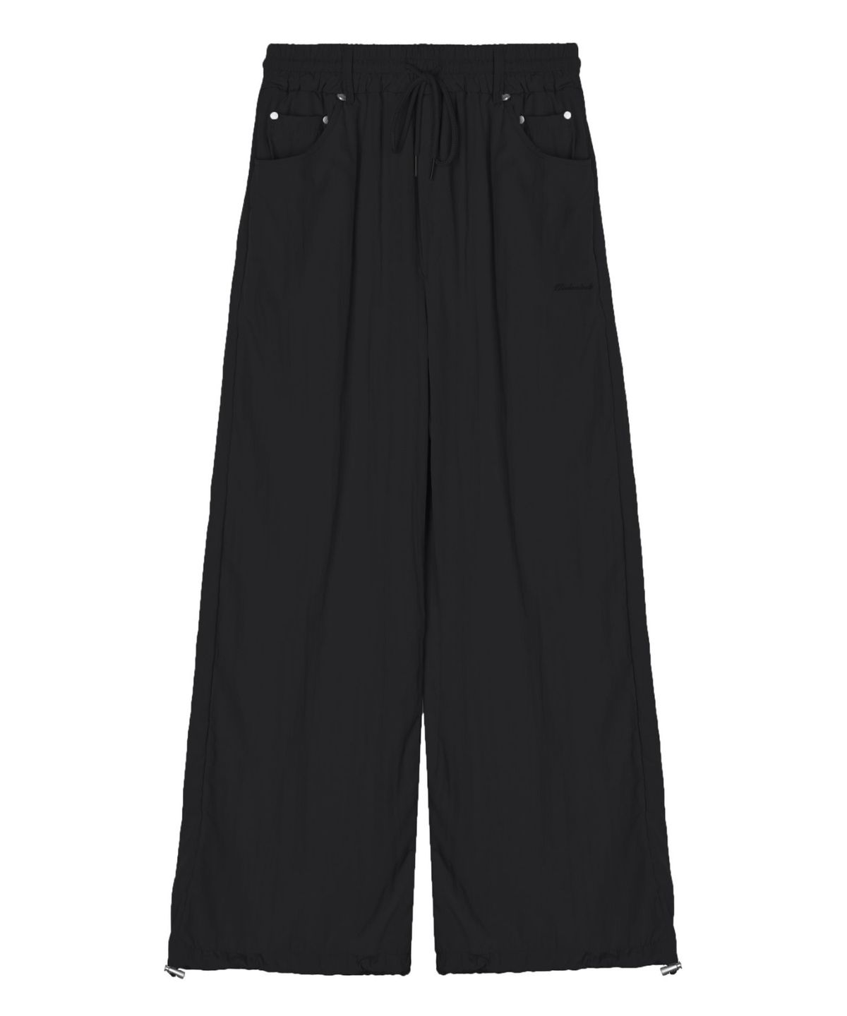 닉앤니콜(NICK&NICOLE) NYLON STRING WIDE PANTS_BLACK