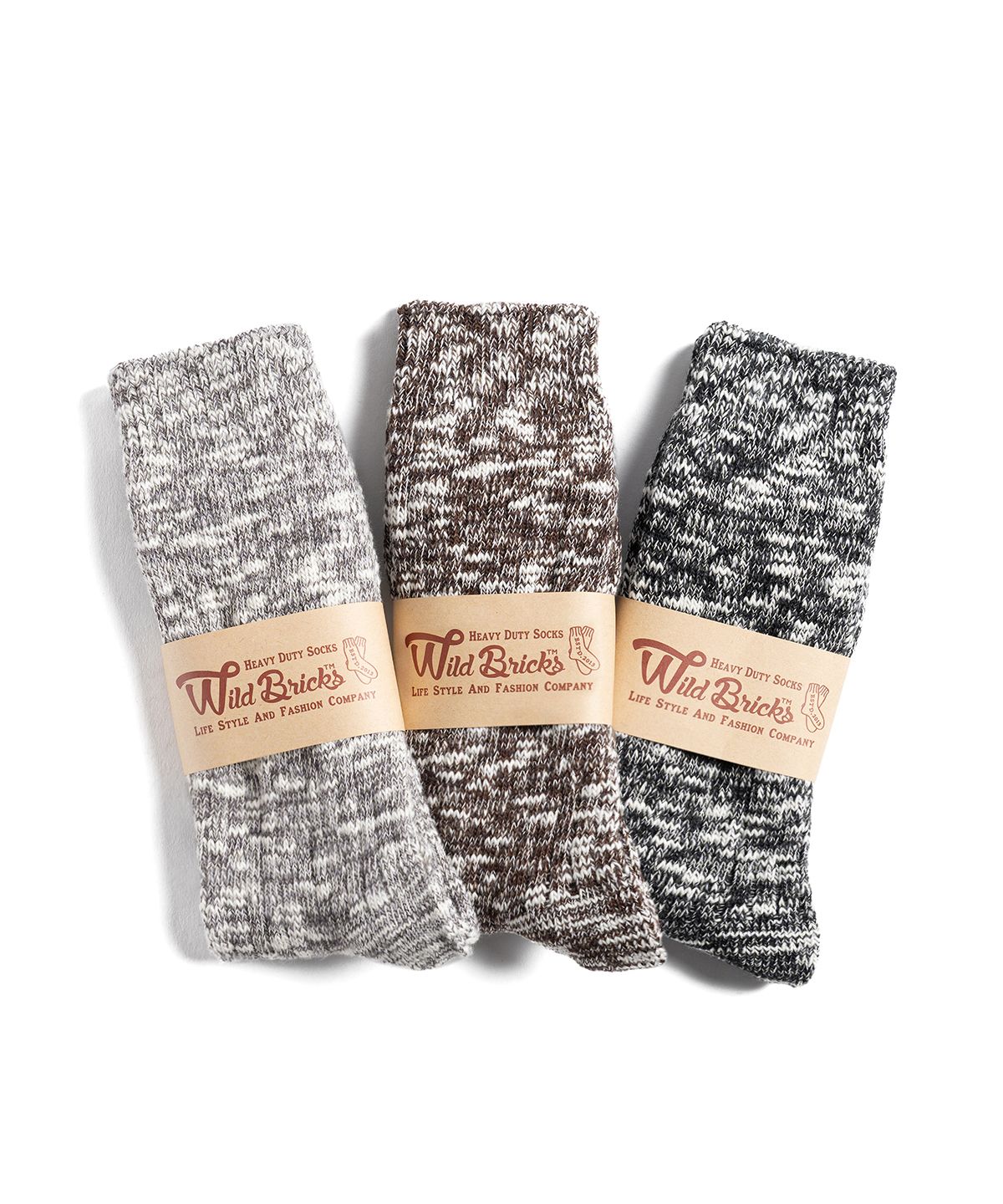 와일드 브릭스(WILD BRICKS) W26 COTTON SLUB SOCKS SET (3 color)