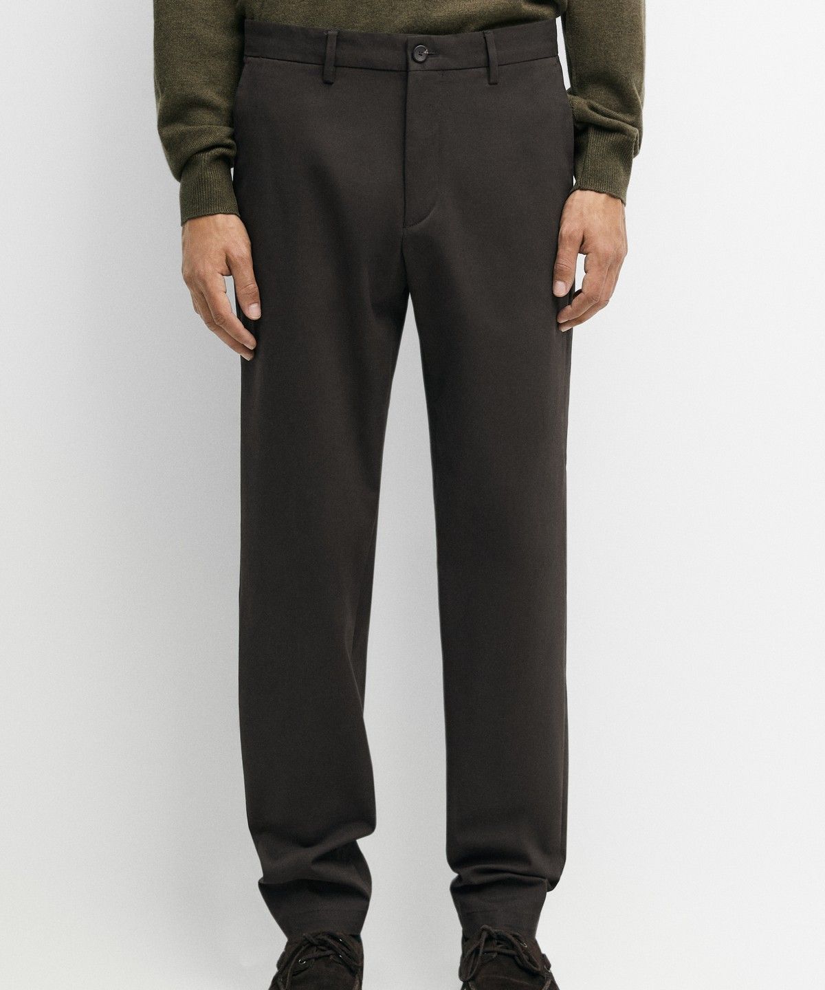 마시모두띠(MASSIMO DUTTI) 코튼 블렌드 슬림핏 팬츠