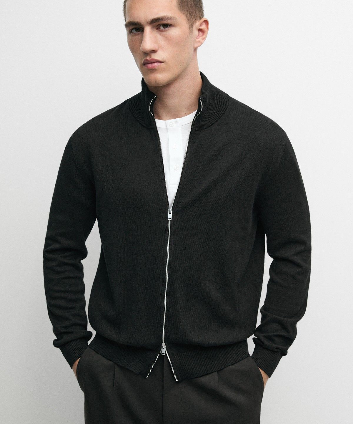 마시모두띠(MASSIMO DUTTI) 100% 코튼 니트 가디건